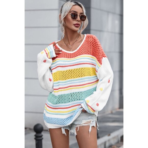 Best Summer Sweater Colorful Soft Lightweight Cropped Top - Picture 4 of 6